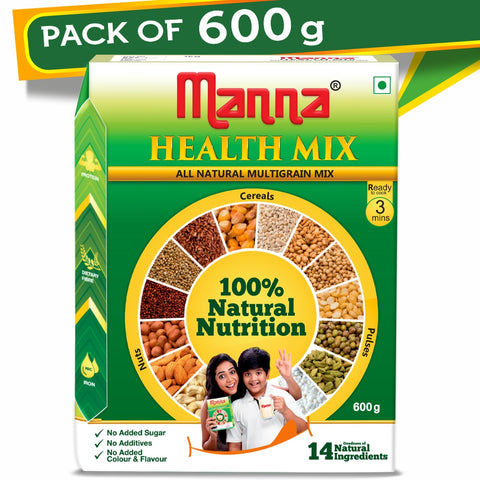 Manna Health Mix - 600g | Multigrain Health Drink |100% Natural Nutrition | Sathu Maavu | Porridge Mix